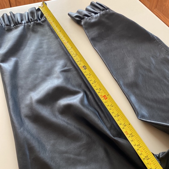 Zara black faux leather capris. Size medium, measurements are in photos posted. - Picture 8 of 12